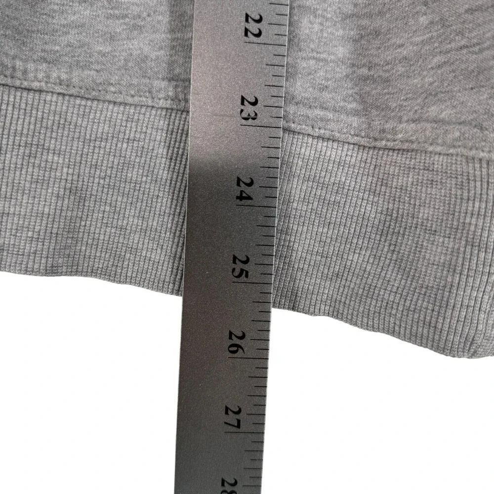 Adidas Sweatshirt Small Trefoil Logo Graphic Teal Stripe Cotton Blend‎ Gray S